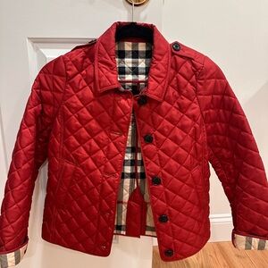 Burberry Kids Red Quilted Jacket